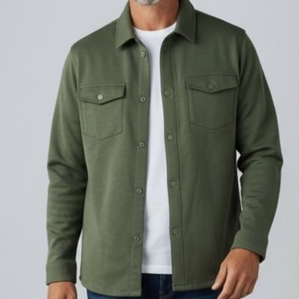 ASPEN Mens Green Button Down Shirt Long Sleeve Pocket Casual‎ Size Small